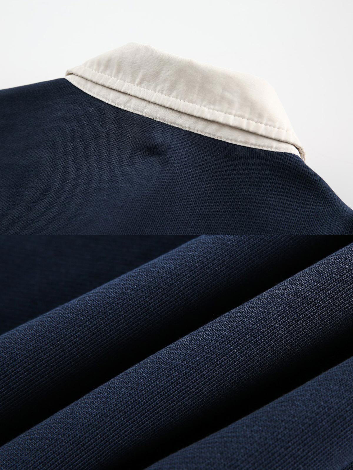 製品画像
「ヴィンテージ加工 ポロカラー スウェットの正面全体図。クラシックなポロカラーと柔らかな素材感が特徴で、上品なレトロ感を演出。ルーズフィットシルエットが快適さとスタイリッシュさを両立し、秋冬の万能スウェットとして活躍。」
詳細画像
「ヴィンテージ加工 ポロカラー スウェットのディテール特写。控えめなヴィンテージ加工が柔らかい素材感を際立たせ、クラシックなポロカラーが洗練された印象をプラス。袖口と裾のリブ仕様がフィット感と保温性を高め、カンガルーポケットが実用性とデザイン性を兼ね備える。」