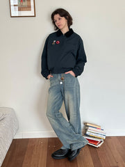 ヴィンテージウォッシュワイドデニムパンツ