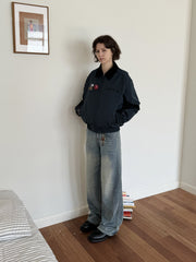 ヴィンテージウォッシュワイドデニムパンツ