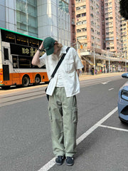 パッチワーク風マルチポケットカーゴパンツ