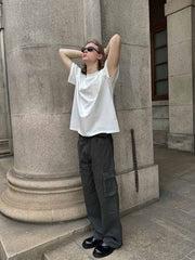 パッチワーク風マルチポケットカーゴパンツ