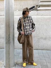 ヴィンテージ風フランネルチェックシャツ