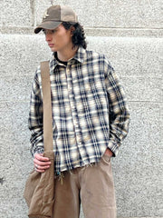 ヴィンテージ風フランネルチェックシャツ