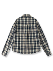 製品画像: 高密度コットンフランネルダメージ長袖チェックシャツの反面画像