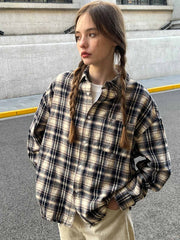 ヴィンテージ風フランネルチェックシャツ