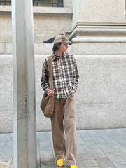 ヴィンテージ風フランネルチェックシャツ