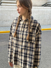 ヴィンテージ風フランネルチェックシャツ