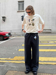 趣味柄クロップドTシャツ