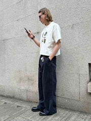 趣味柄クロップドTシャツ