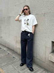 趣味柄クロップドTシャツ