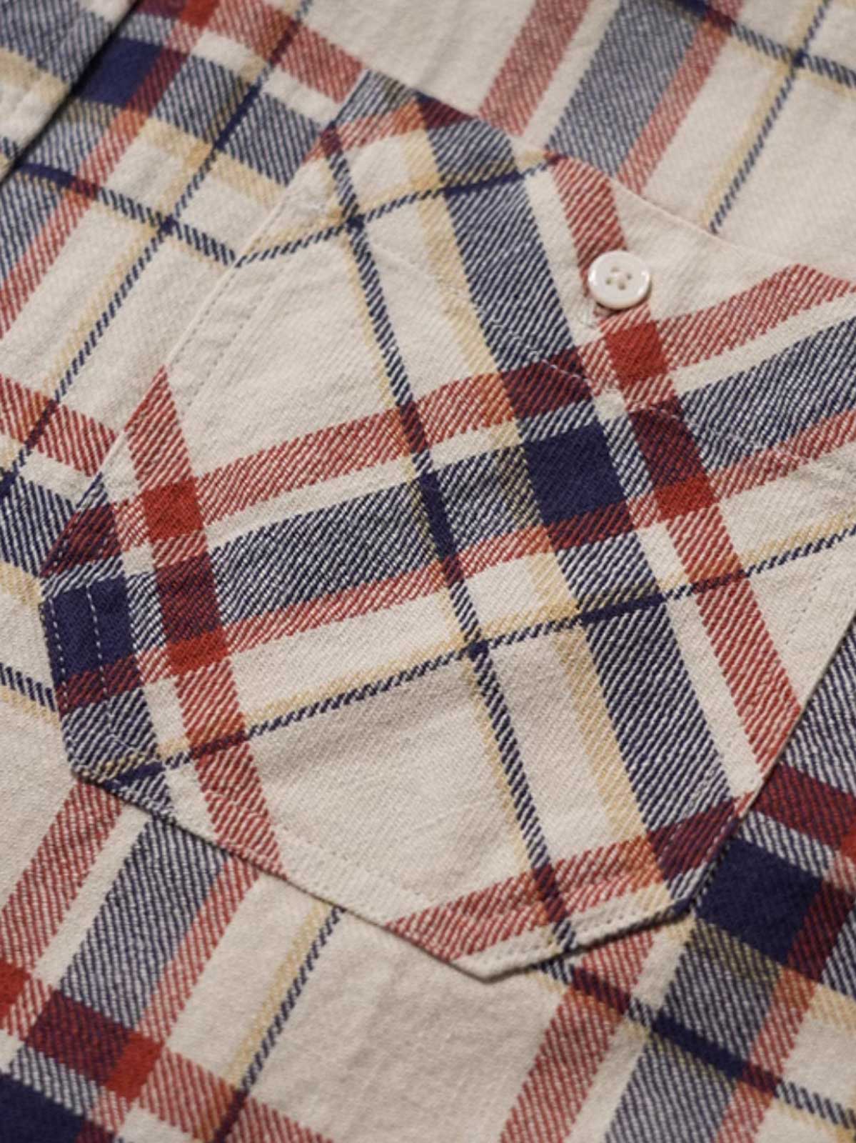 色織りチェックシャツ詳細図
