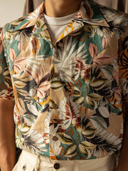 ハワイアン スタイルプリント半袖シャツ