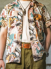 ハワイアン スタイルプリント半袖シャツ
