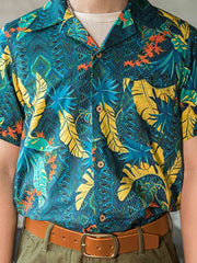ハワイアン スタイルプリント半袖シャツ