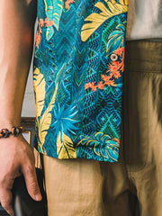 ハワイアン スタイルプリント半袖シャツ