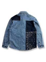 刺繍 パッチワークデニムシャツ