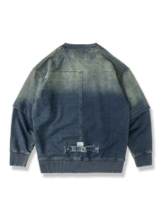 グラデーション インディゴ染めスウェット