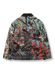 関羽プリント 中綿ジャケット