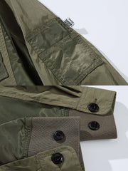 パッチワークディテールと多機能ポケットの特写