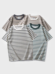 タンクパターン280gヘビーウェイトストライプTシャツ正面図