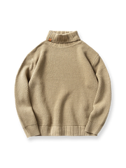 無地タートルネックニットセーター