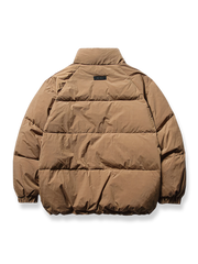 無地立襟 ポケット付きダウンジャケット