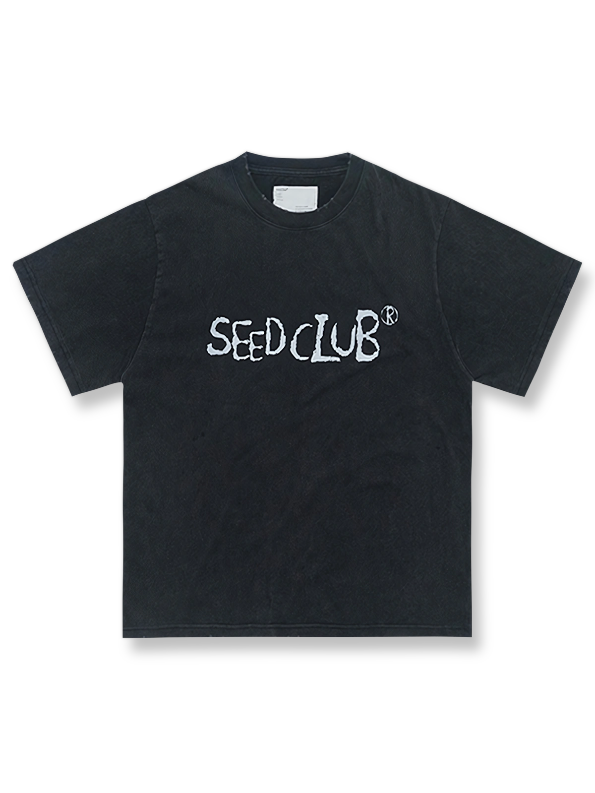 ツインヤーンロングステープルコットンヴィンテージウォッシュTシャツの正面図