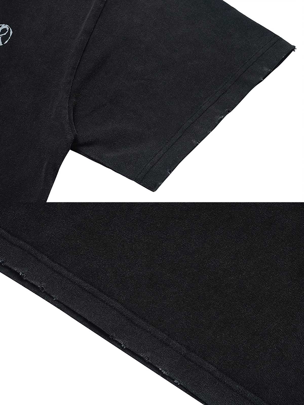 Tシャツの手書き風ロゴプリントのディテール