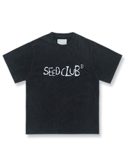 ツインヤーンロングステープルコットンヴィンテージウォッシュTシャツの正面図