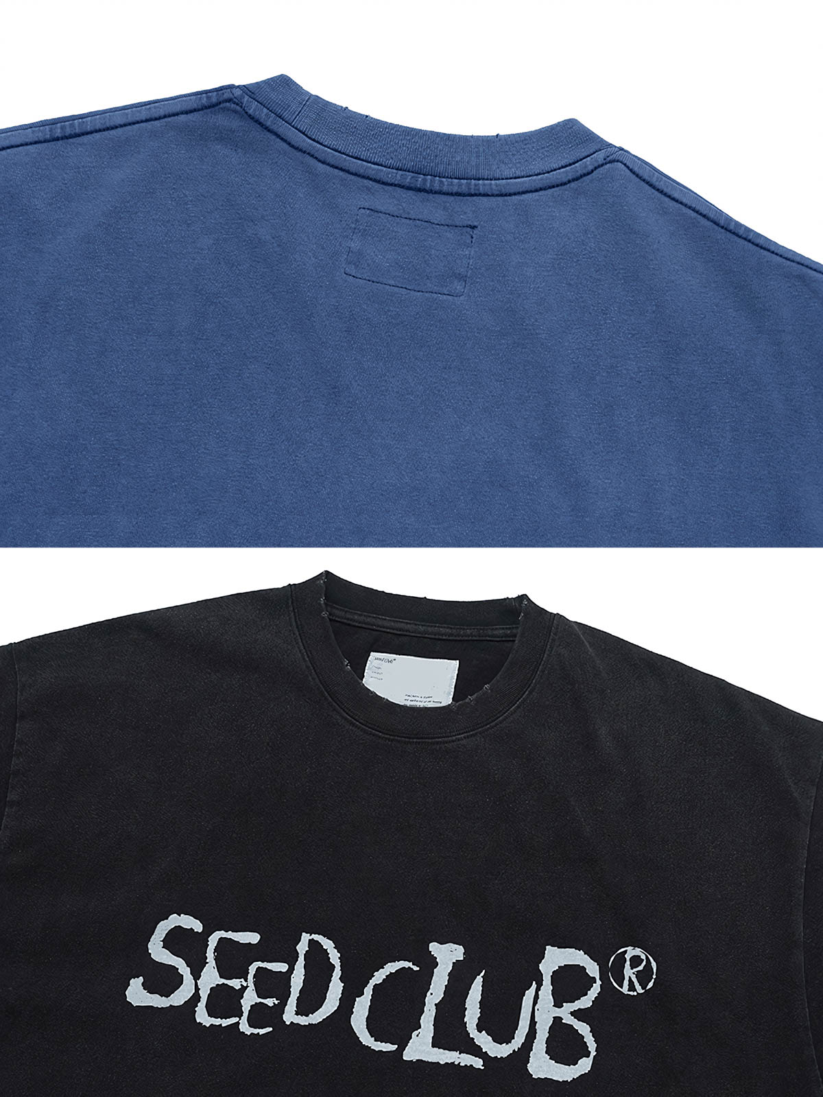 Tシャツの手書き風ロゴプリントのディテール