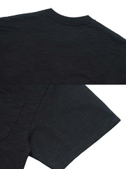 スラブコットン半袖Tシャツポケットの刺繍ディテール