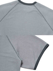 配色ワッフル編みショートスリーブTシャツ