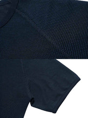 配色ワッフル編みショートスリーブTシャツ