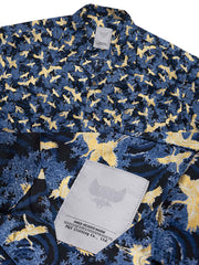 三頭鷹と鶴の手作り印花アロハシャツ