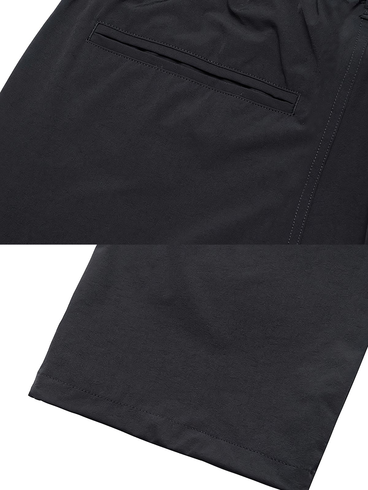 詳細画像: パンツの調整可能なウエストと裾のディテール特写