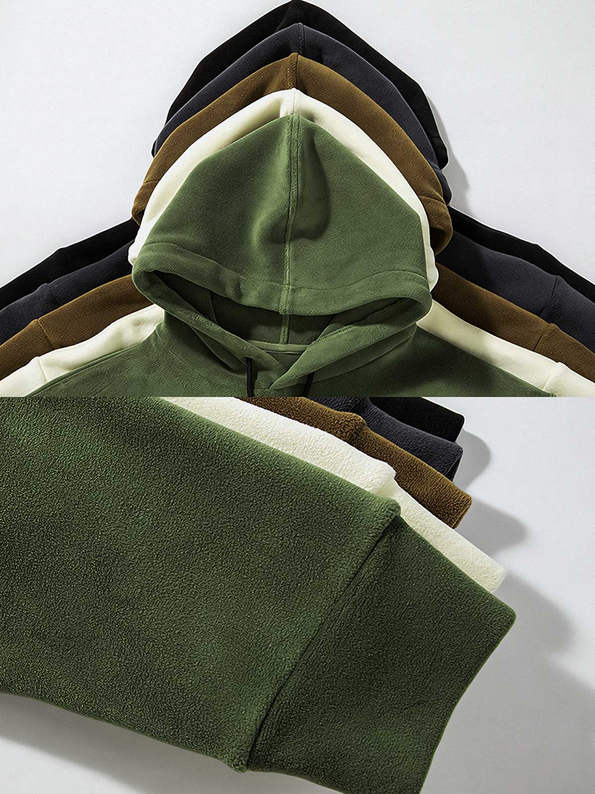 製品画像:
5色のカラーバリエーションが揃った厚手裏起毛フード付きパーカー。柔らかく肌に優しい手触りで、通気性も良好。寒い季節にぴったりな保温性を提供し、ゆったりとしたシルエットで快適な着心地。クラシックで実用性とファッション性を兼ね備えたデザイン。
詳細画像:
厚手の裏起毛素材を使用したフード付きパーカー。ポリエステル素材で作られており、肌に優しく、保温性が高い。ドローコード付きのフードデザインで、機能性とトレンド感を両立。