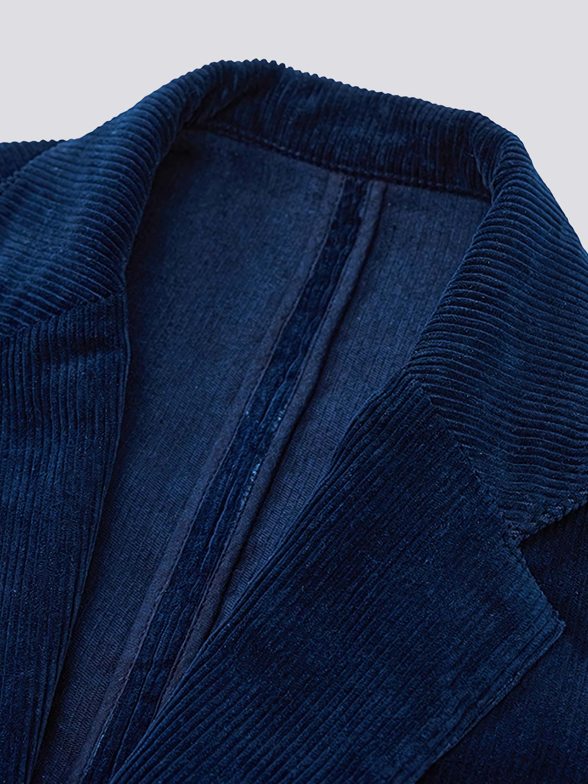 藍染め手作り植物染め特厚コーデュロイカジュアルスーツ細部展示図