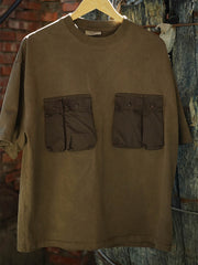 四つの立体ポケットと植物染色の詳細図