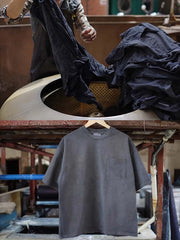 古法草木染グレー半袖Tシャツ