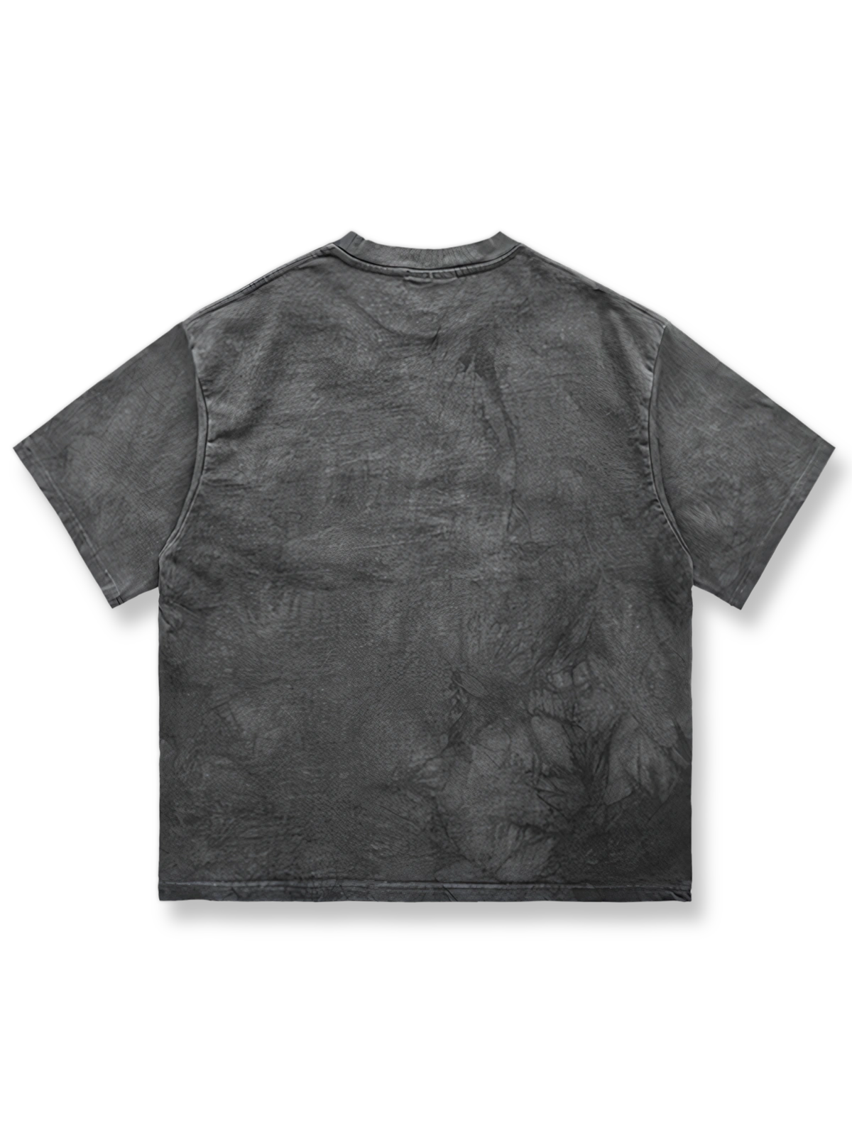 古法草木染めワイドフィット雪花絞り灰色半袖Tシャツ