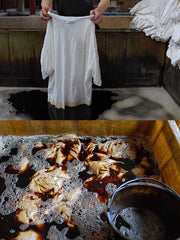 古法草木染グレー半袖Tシャツ