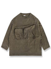 草木染めダブルポケット長袖Tシャツ正面図