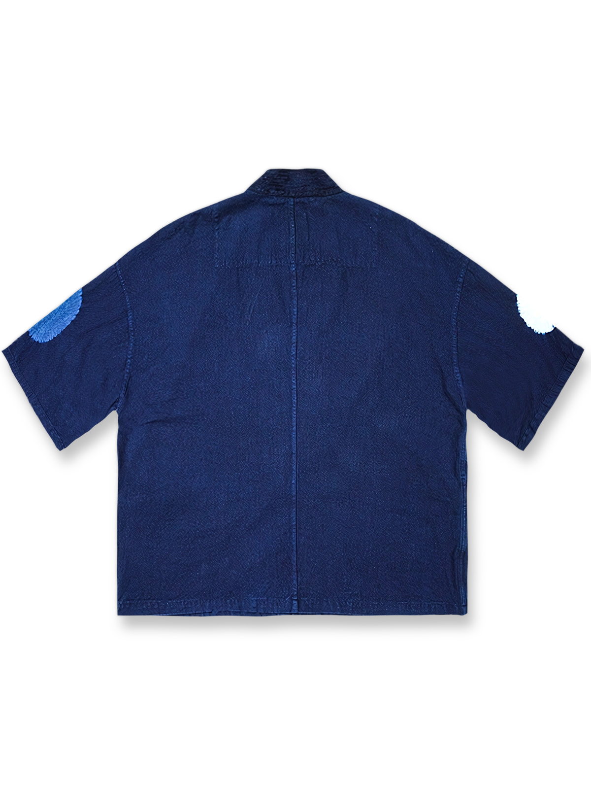 手工絞り染めワイドはんてんの正面図