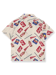 トライアングルフラッグ&ボトル柄アロハシャツの全体像