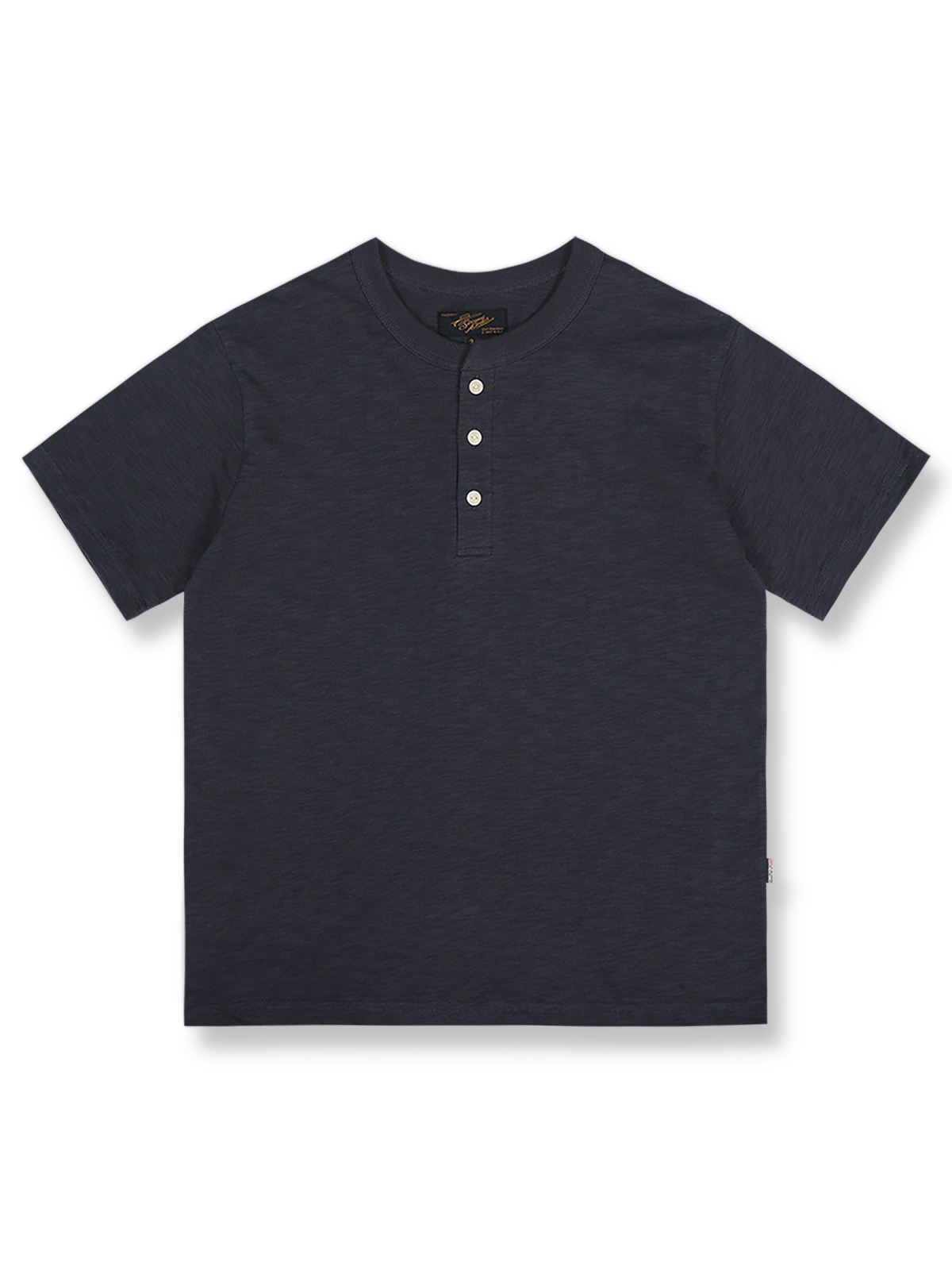 定番スラブコットン ヴィンテージ ヘンリーネック Tシャツ正面展示