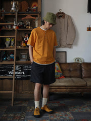 定番 スラブコットン ヘンリーネック 半袖Tシャツ