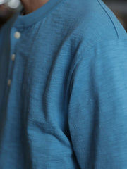 定番 スラブコットン ヘンリーネック 半袖Tシャツ