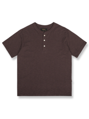 定番スラブコットン ヴィンテージ ヘンリーネック Tシャツ正面展示