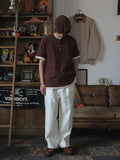 定番 スラブコットン ヘンリーネック 半袖Tシャツ