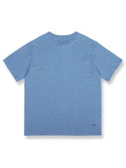 定番スラブコットン ヴィンテージ ヘンリーネック Tシャツの詳細、ボタンと生地のテクスチャーを含む